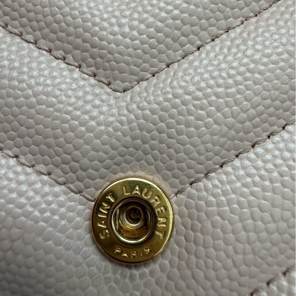 Yves Saint Laurent Cassandre Monogram Bag Blush Pink with Gold wallet on chain - Picture 8 of 14